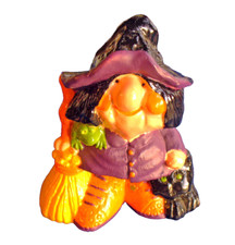 Hallmark MERRY MINIATURES Halloween Vintage WITCH UGLY w CAT 1977 Mini Figurine