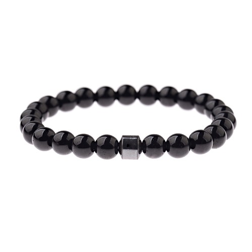 Hematite Tiger Eye Stone Beads Bracelet Handmade Elastic Bracelets for Men Women - Picture 8 of 35
