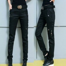 Women Army Cargo Pants Military Tactical Trousers Stretch Long Slim Pockets