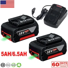 Battery/Charger For Bosch 18V 5.0AH 6.5Ah Li-ion BAT609 BAT610G BAT618 24618-01 