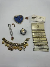 Moose Lodge Service Pins Charm Bracelet Lot Vintage