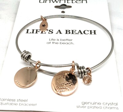 Unwritten Life is a Beach Shaker Bracelet Bangle Bracelet Charm