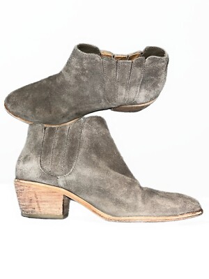 Joie Barlow Suede Taupe Block Heel Chelsea Boots Bootie, size