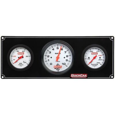 Quickcar 61-77313 Extreme 2-1 Gauge Panel OP/3 inch Tachometer/WT White ...