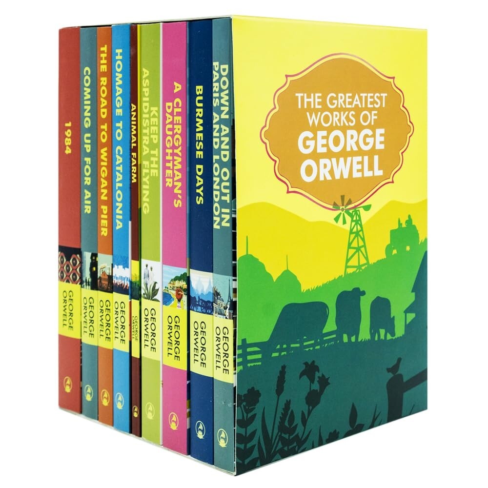 The Greatest Works of George Orwell 9 Books Set Homage to Catalonia,Burmese Days