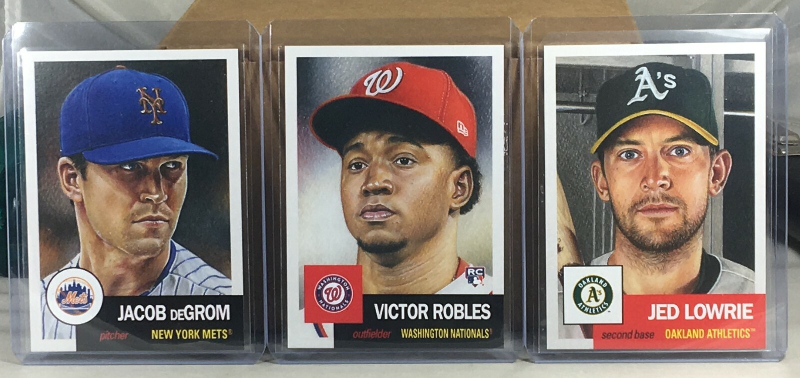 2018 TOPPS LIVING SET WEEK 27 #79 JACOB DEGROM #80 VICTOR ROBLES #81 JED LOWRIE
