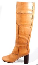 CHLOE tan caramel leather TALL BOOTS patchwork shoes fabulous new $1395