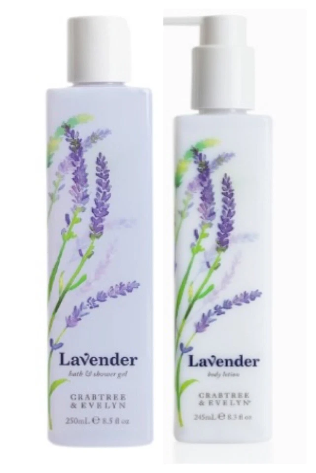 RARO Crabtree and Evelyn Loção Corporal Gel de Banho de Lavanda 2 Peças Conjunto de Presente - Imagem 3 de 3