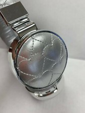 Pottery Barn Teen Quilted Metallic Bluetooth Headphones Heart Silver 8812