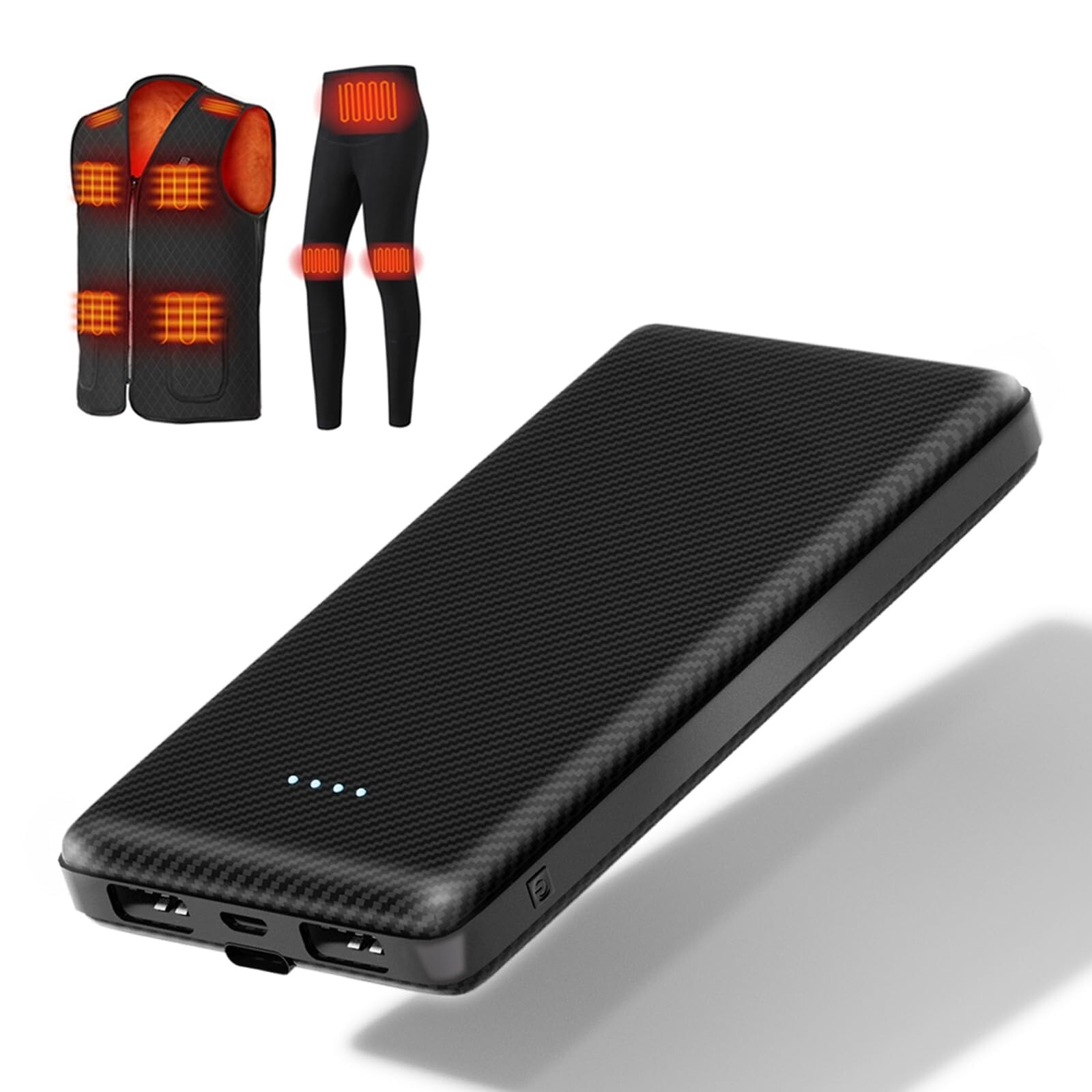 Heated Vest Battery Pack 10000mAh Power Bank Portable Rechargeable Battery Pa...