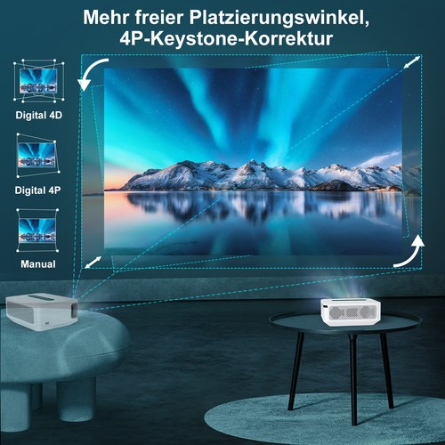 8K Ultra HD Beamer LED Heimkino 5G WiFi Projektor Multimediaplayer BT 12000Lumen - Bild 10 von 13