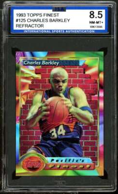 Charles Barkley Card 1993-94 Finest Refractor #125 ISA 8.5 NM-MT+