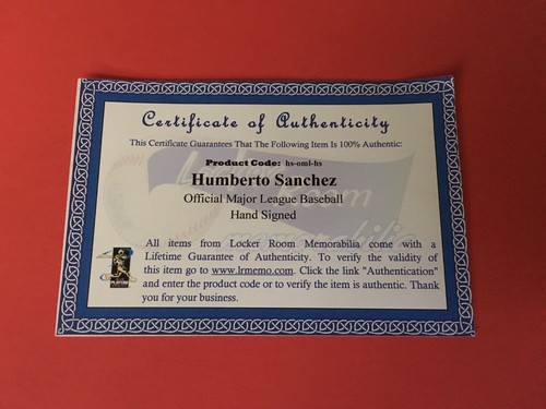 Humberto Sanchez Signed Autograph Official MLB Baseball COA - Picture 3 of 3