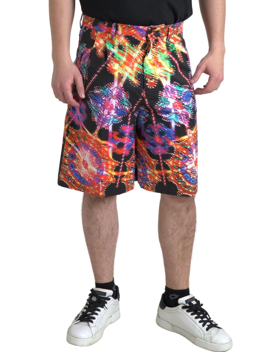 【関税&送料込】Dolce&Gabbana Bermuda Shorts DOLCE & GABBANA Shorts Multicolor Printed Cotton Men Bermuda