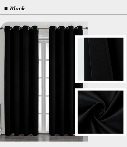 2X Blockout Curtains Blackout Window Curtains Draperies Pair Eyelet for Bedroom - Bild 28 von 54