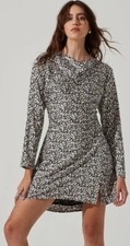 ASTR The label  SZ. M Long sleeve Cowl neck Black sage Multi  Mini Dress