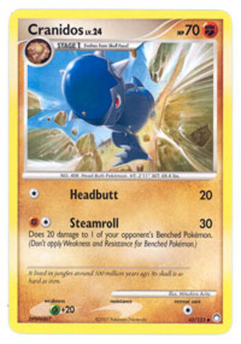 Pokemon - Cranidos - 43/123 - Uncommon - Mysterious Treasures - NM