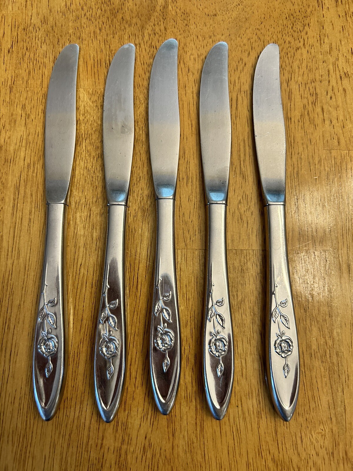 Vintage Set of 5 Oneida MY ROSE Community  Flatware Butter Knives