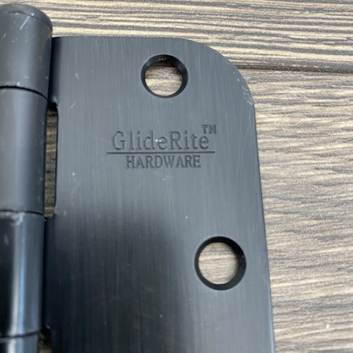 Lot Of 24 GlideRite 3.5" Matte Black Door Hinges 5/8" Radius Hinge - Picture 3 of 6