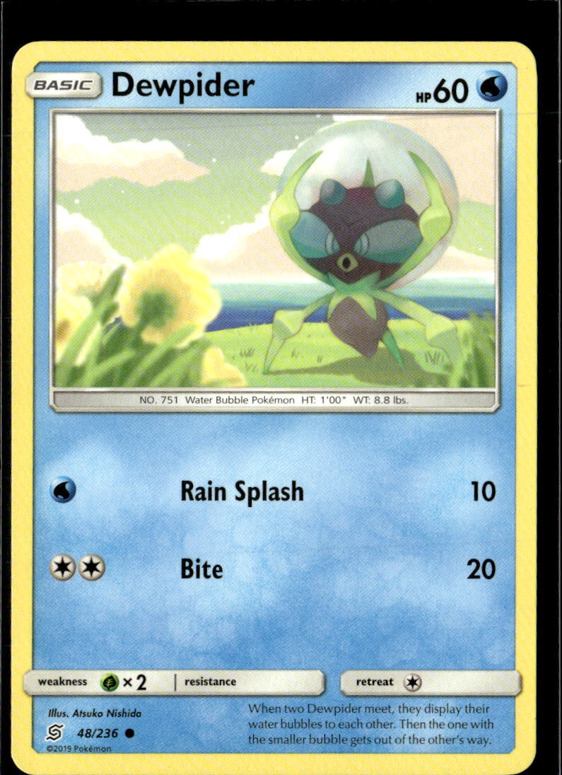 Pokemon Dewpider 48/236 Unified Minds Non Holo Common  2 Card Lot