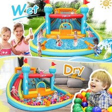 15.4FTx14.5FT Inflatable Water Slide for Kids with Large Splashing Pool Blower  