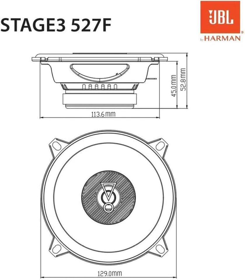 JBL Stage3 527F 2-Wege 13cm Koax Lautsprecher 130mm Auto Boxen PAARPREIS PKW - Bild 2 von 4