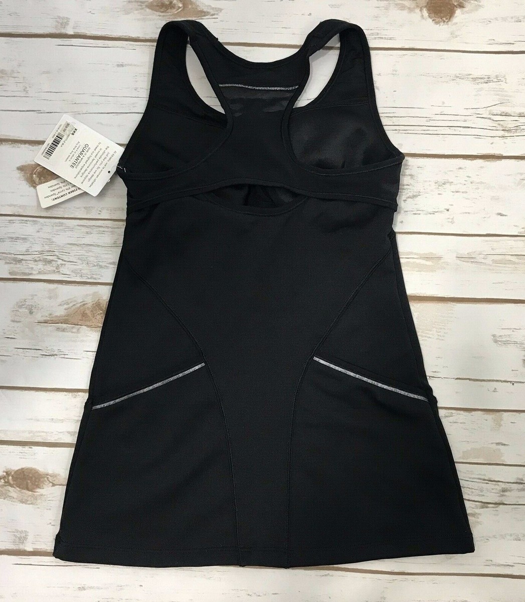 ⭐️ Athleta Women's Full Throttle Tank Top Black Pockets Built in Bra