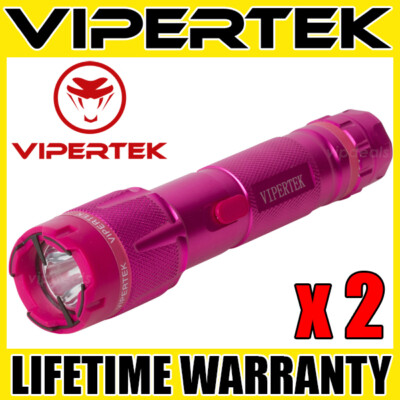 (2) VIPERTEK PINK VTS-T03 Heavy Duty Metal Stun Gun Self Defense Wholesale Lot