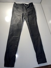 NEW H M FAUX Black Leather Straight Skinny Pants Women's Size 10