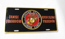 Enduring Freedom USMC Marines Best Metal License Plate 6x12 inches made in USA