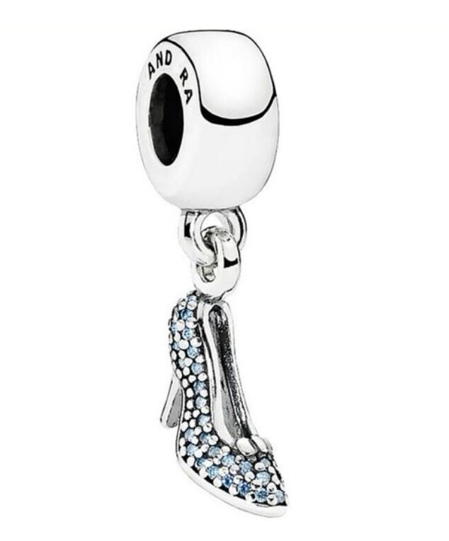 Pandora Disney Cinderalla Sparkling Shoe Charm S925ALE Blue Pandora Disney Cinderalla Sparkling Shoe Charm S925ALE Blue
