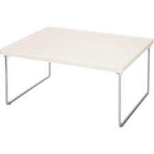 Küchenregal stapelbare Geschirrablage Tellerregal klappbar mDesign Cremefarben