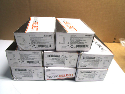 LOT OF 80 HOME SELECT HUBBELL RS115W TOGGLE SWITCH  SP WHITE 15A 120V