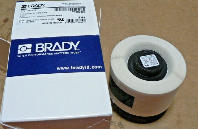 Brady Ptl-23-427 Vinyl Printer Label 100 per Role for Use With Tls2200 ...
