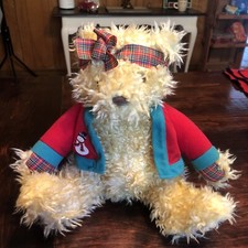 RARE VINTAGE HALLMARK CARDS INC MERRILY BEAR CHRISTMAS FLUFFY PLUSH DOLL TOY 12"