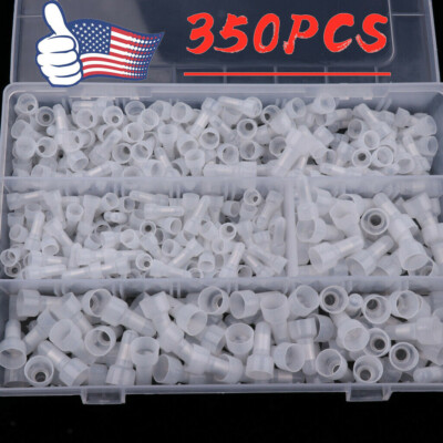 350PCS Closed End Crimp Cap Copper Core Nylon Wire Connectors 22-10AWG Terminals