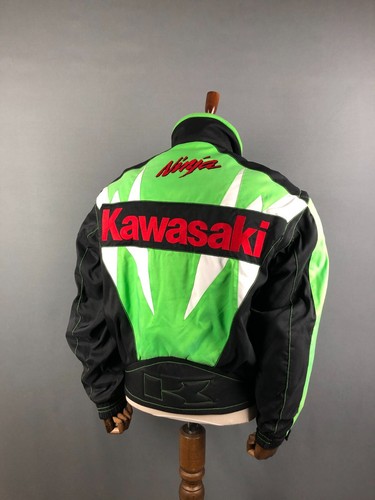 Kawasaki Ninja Full Zip Motorcycle Riding Jacket Polyamide Green Men Size L - Picture 3 of 16