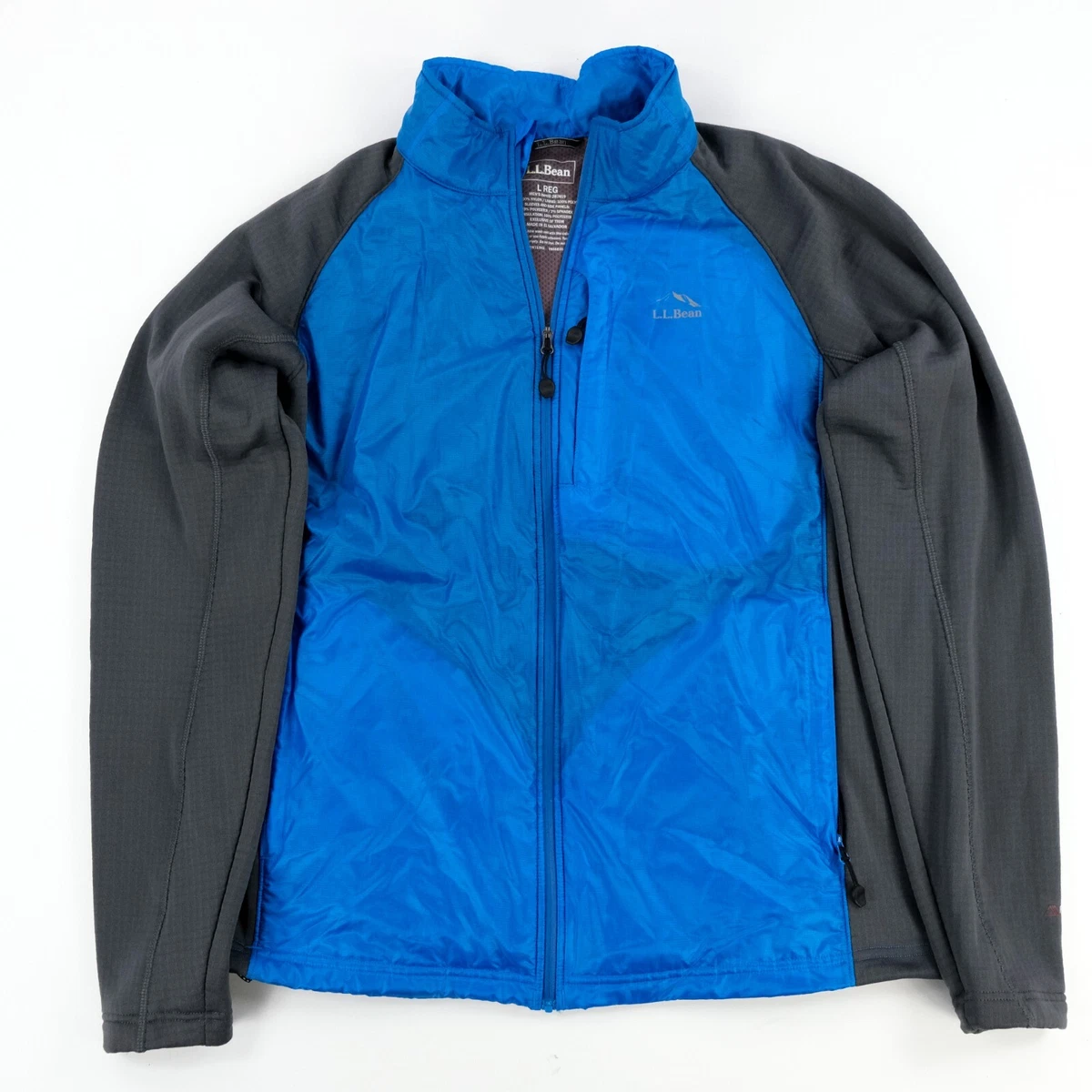 LL Bean Mens Sz. Large Polartec Soft Full Zip Blue Nylon Running