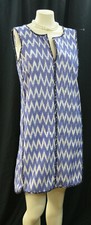 J. CREW sleeveless DRESS cotton lined short sheath chevron split neck Size 6 NEW