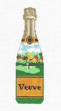 "Veuve" Champagne Bottle MASTERS OPEN GOLF Needlepoint Canvas C'ate La Vie