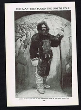 ROBERT PEARY - North Pole Explorer - 1925 Page of History