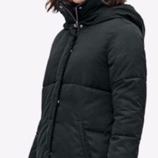Nwt Ellos Brand Womens Water Resistant Black Puffer Coat Size 14 Retails $149