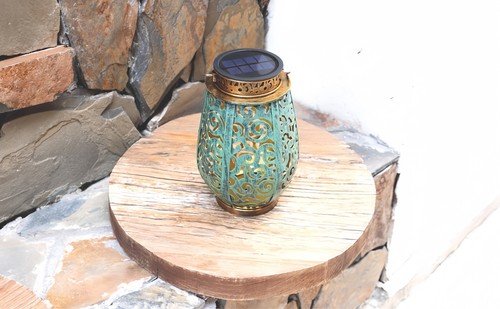 Solar Lantern Outdoor Hanging Solar Lights Metal LED Lamps for Garden Decor USA - Picture 2 of 12