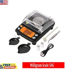 Milligram Scale 50G by 0.001G Mg Scale USB Digital Powder Scale Large LCDDisplay