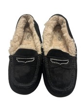 UGG Ansley Crystal Womens Moccasin Slippers Black Suede Embellished Size 8