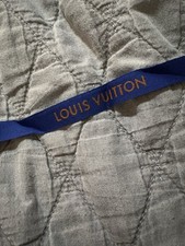 1 Yard of 1/2" Designer Louis Vuitton Blue Gift Ribbon w/Gold Logo Authentic