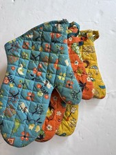 VTG Oven Mitt Lot Monsanto Advertising 60s 70s Patterns Texas Farm Holiday Retro