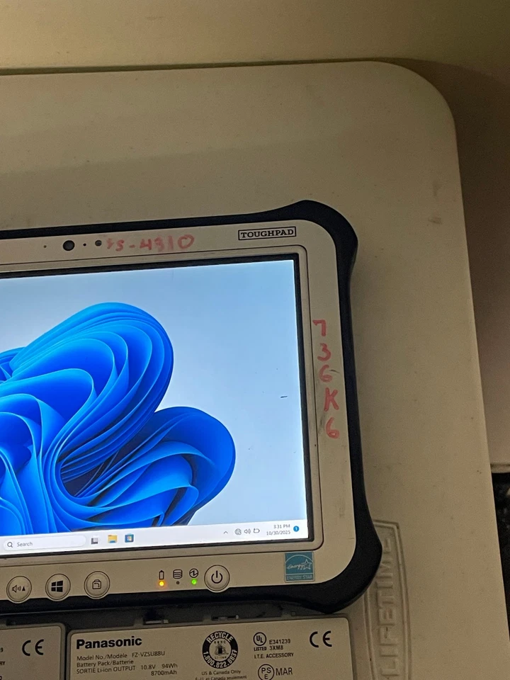 Panasonic ToughPad FZ-G1 i5-4310U 2.0GHz 128GB SSD Win 11 2x baterías #736K6N Foto 2 de 4