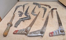 14 hand saw Millers Falls Allway Mac & more collectible vintage keyhole tool lot