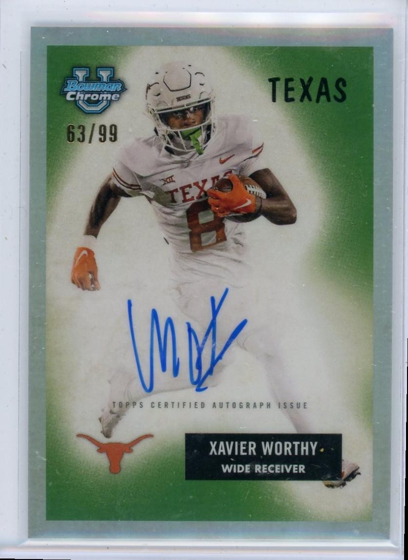 2023 Bowman University Chrome 1955 Variation Xavier Worthy #55B-XW /99 Auto